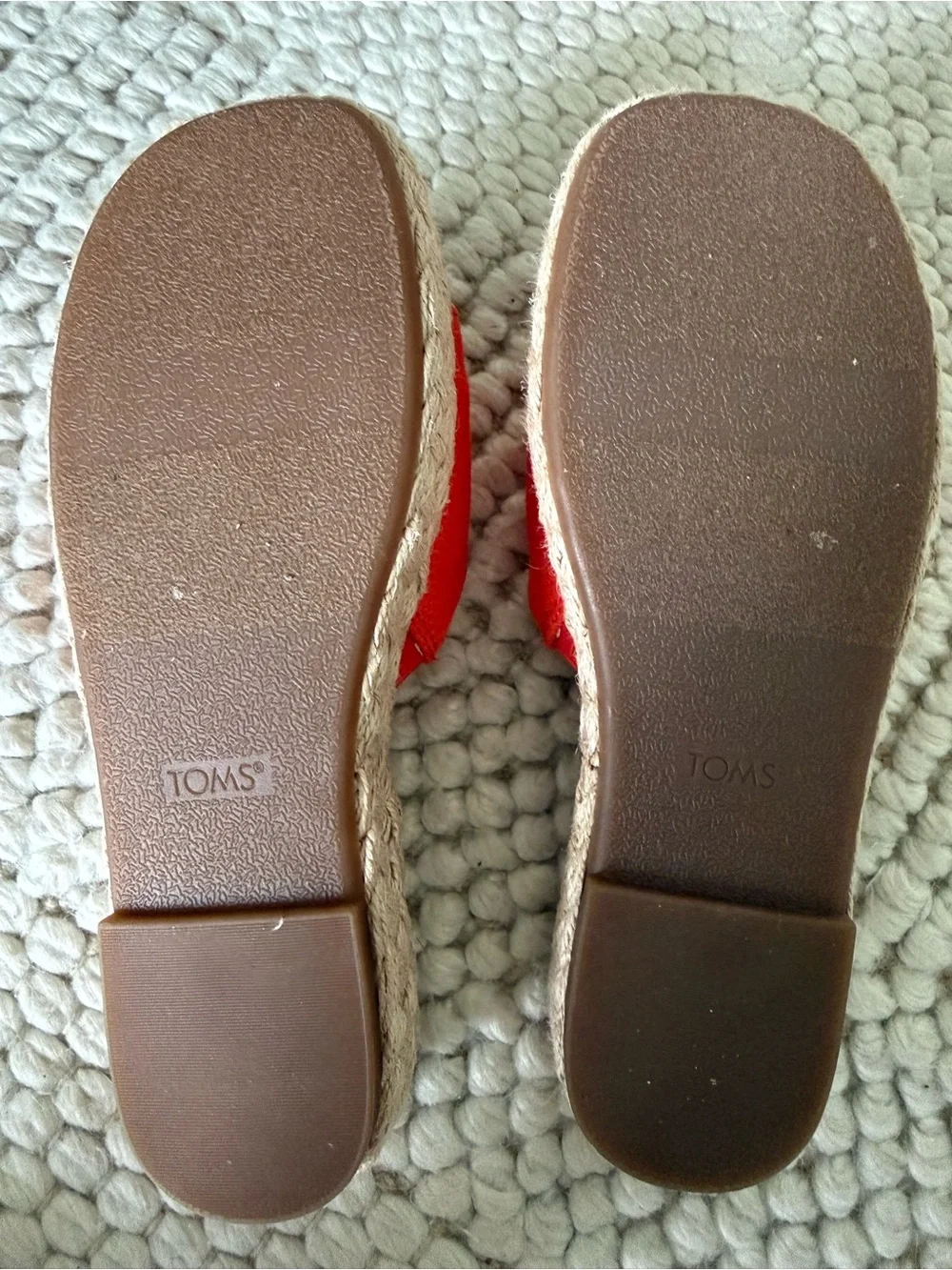 Toms Women's Orange Knotted Espadrille Slide Sandals